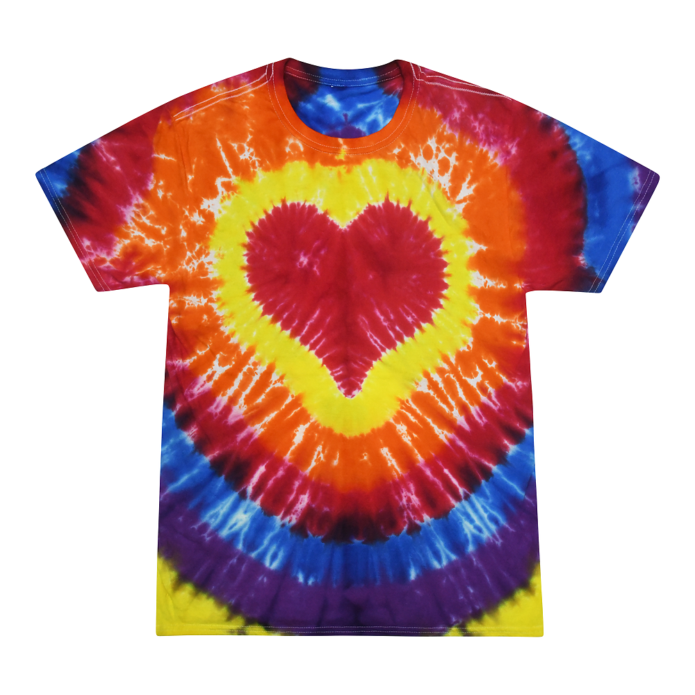 Multicolored Heart Tie Dye T-shirt